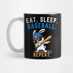 Dabbing 🐰bunny sunglasses Eat Sleep Baseball Repeat girls kid gift Mug